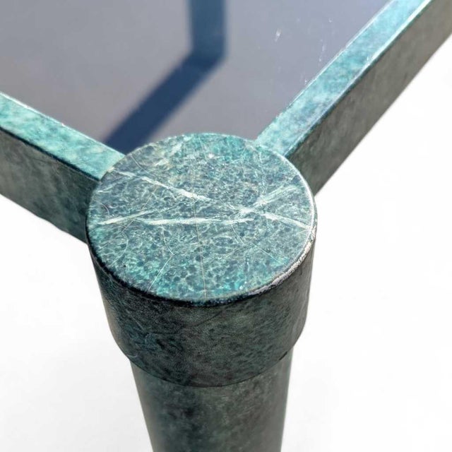 Postmodern Postmodern Sculptural Metal and Smoked Glass Side Table, 1980s For Sale - Image 3 of 17