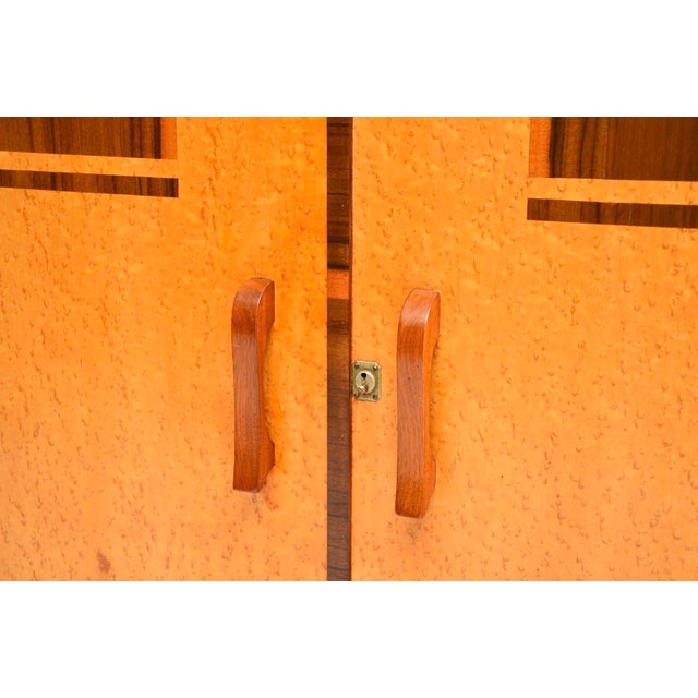 Art Deco Birds Eye Maple and Walnut Compactum Wardrobe, 1930s For Sale - Image 12 of 13