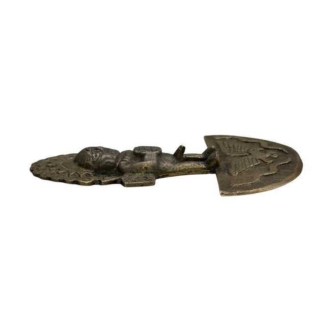Folk Art Vintage Pre-Columbian Style Brass Fertility Figure Sculpture For Sale - Image 3 of 4