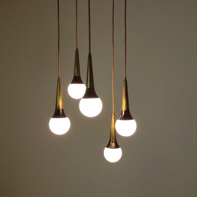 Stilnovo Five-Light Waterfall Lamp from Stilnovo, 1950s For Sale - Image 4 of 11