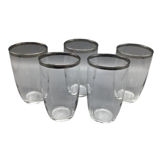 Crystal Platinum Rim Dorothy Thorpe Tumblers-Set of 5 For Sale