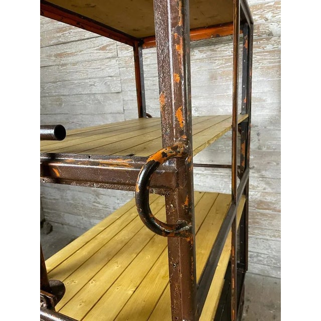 Industrial Vintage Industrial Wheel Rack For Sale - Image 3 of 8