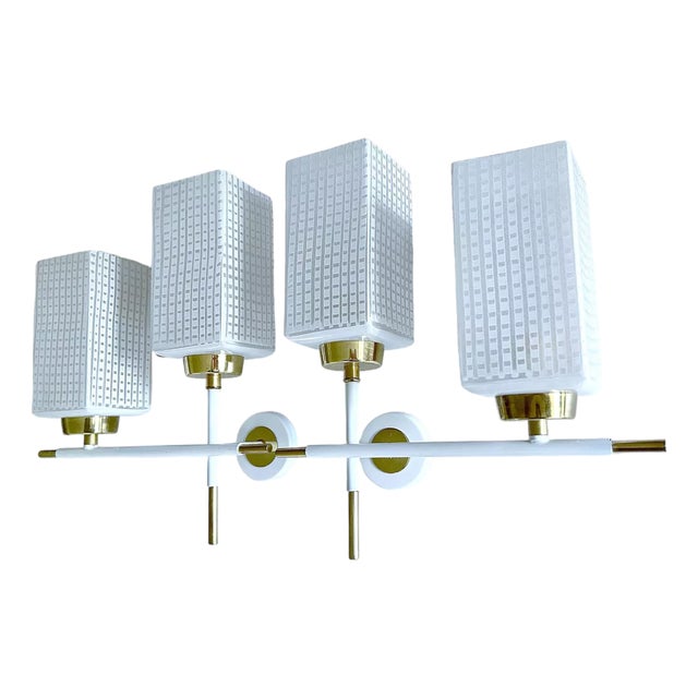 Vintage French Glass Sconces, 1960s, Set of 2 For Sale