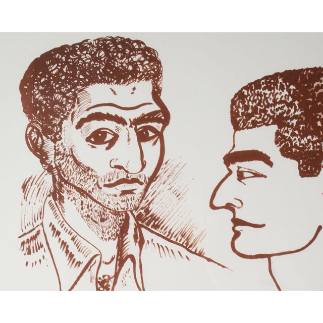 1951 “Self Portraits #3” Stone Lithograph by Martin Barooshian For Sale - Image 4 of 9