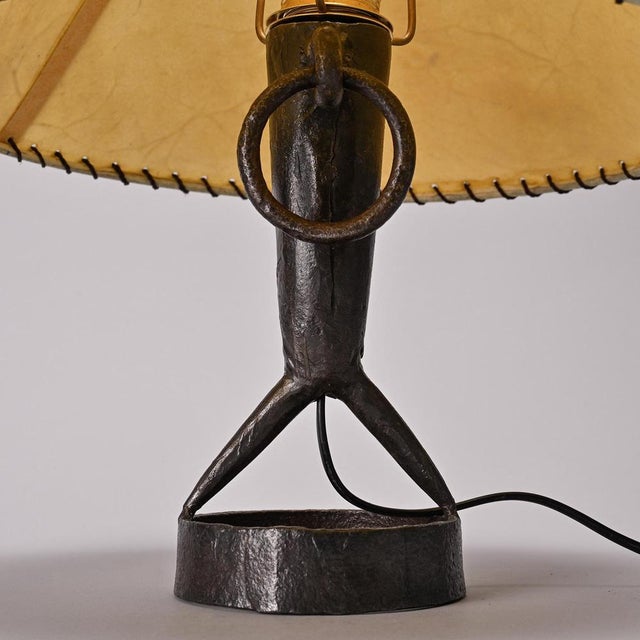 Metal Hammered Iron Table Lamp by Léopold Gest, France, 1970 For Sale - Image 7 of 10