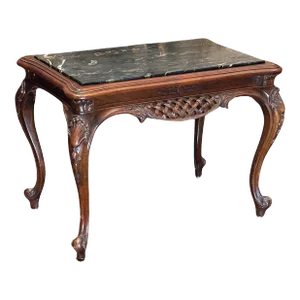 Chippendale Style Carved Mahogany and Marble Top Coffee Table