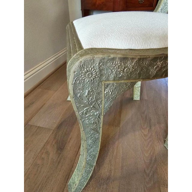 Vintage Anglo-Indian Silvered Metal-Clad Chair For Sale In Dallas - Image 6 of 13