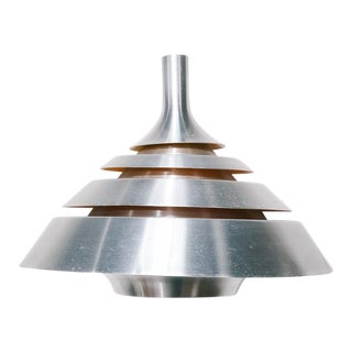 Danish Silver/Orange Dana Light Pendant Lamp For Sale