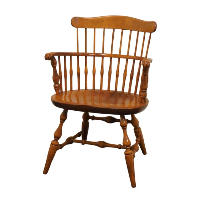 NICHOLS & STONE Solid Hard Rock Maple Colonial Early American Comb Back Dining Arm Chair 33" High 24" Wide 22.5" Deep...