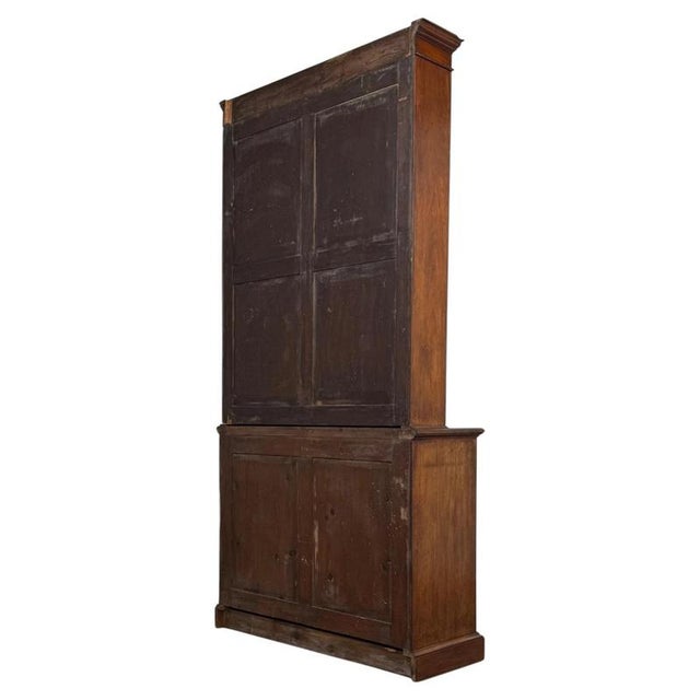 Gold Antique Tall Mahogany Open Bookcase For Sale - Image 8 of 12