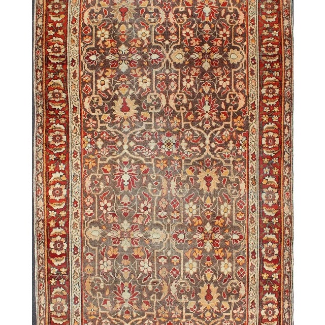 Antique Sultanabad short gallery rug with colorful, bold design, rug , country of origin / type: Iran / Mahal, circa 1900...