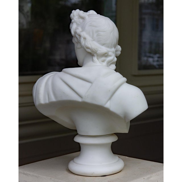 Figurative Antique Parian Bust of Apollo 19th Century For Sale - Image 3 of 3
