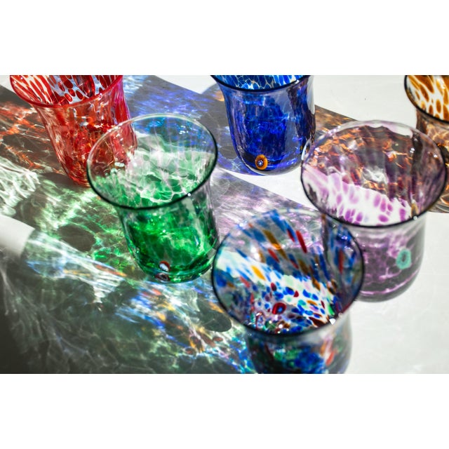 Blue Vintage Italian Murano Glasses by Mariana Iskra for Ribes Studio, 2010s, Set of 6 For Sale - Image 8 of 18