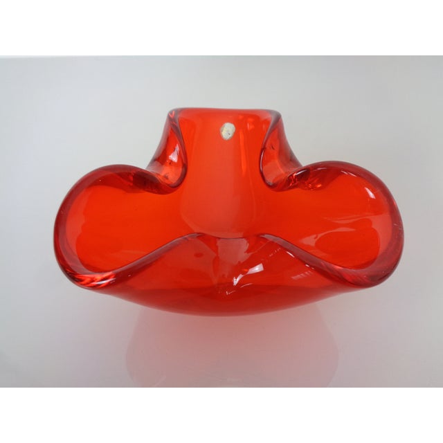 Red Sommerso Murano Glass Bowl, Italy, 1960s For Sale - Image 11 of 14