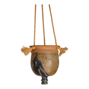 Mid Century Modern Hanging Stoneware Ceramic Drip Glaze Planter Pot