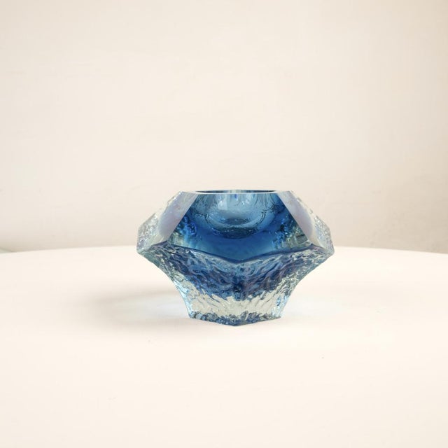 Blue Sculptural Murano Glass Ashtray from Gianfranco Mandruzzato, 1960s For Sale - Image 8 of 15