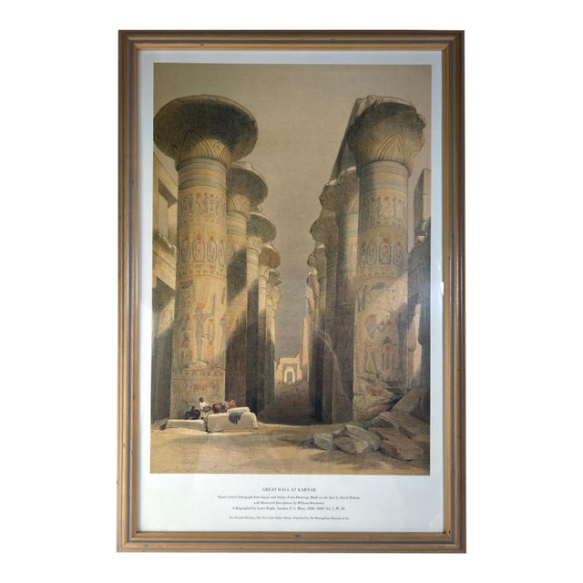 1990s Framed, "Great Hall at Karnak," Metropolitan Museum of Art Lithograph Print For Sale