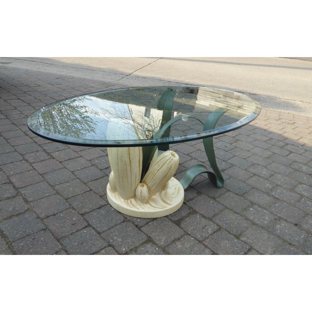 Bronze & Resin Organic Anemone Plant Coffee Table with Glass Top, 1970s For Sale - Image 6 of 11