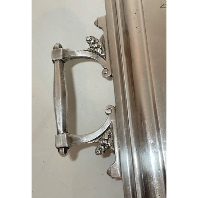 Huge Rare Antique 1857 Reed & Barton Silver Plate Art Deco Serving Tray Platter For Sale - Image 11 of 16