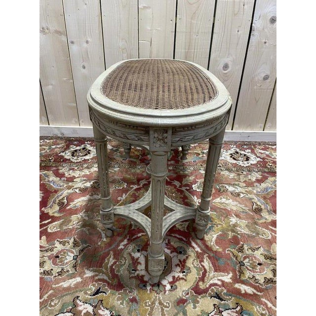 Louis XVI Piano Bench in Cane and Wood For Sale - Image 6 of 8