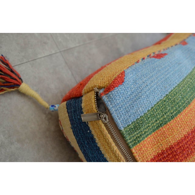 Turkish Hand Woven Kilim Floor Pillow - 30? X 30? Chairish