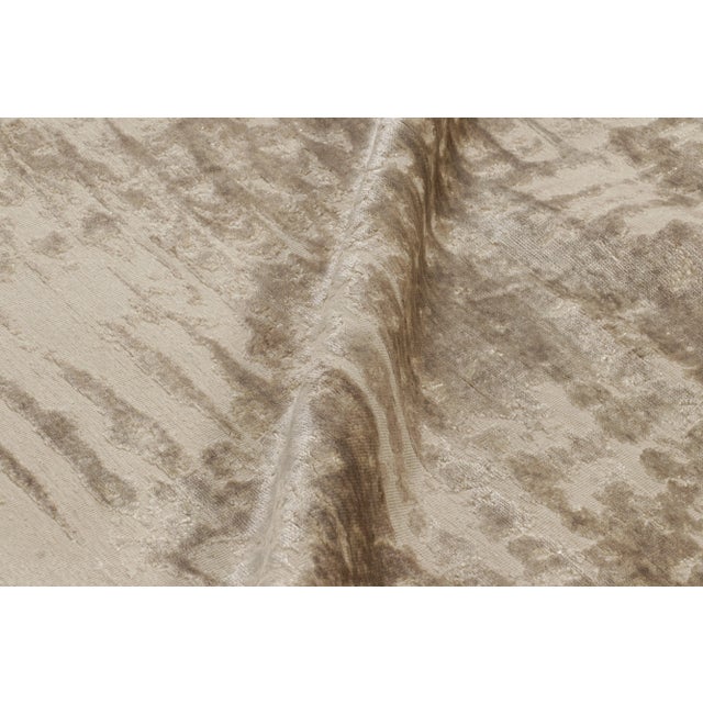 Textile Rug & Kilim's Modern Abstract Rug in Taupe and Ivory Wash For Sale - Image 7 of 8