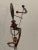 1970s Unknown Artist, Futuristic Juggler Sculpture, Wrought Iron and Colored Resin For Sale - Image 5 of 12