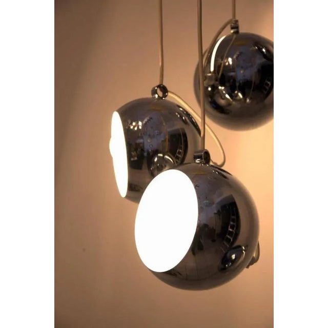 Harvey Guzzini Italian Chrome Globe Pendant from Guzzini, 1965 For Sale - Image 4 of 12