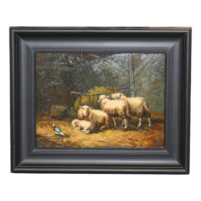 Sheep, 1920s, Oil on Board, Framed For Sale