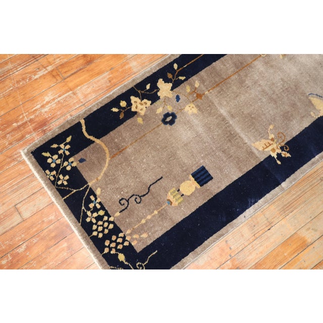 Early 20th Century Narrow Antique Chinese Runner - 2' x 9'5" For Sale - Image 4 of 8