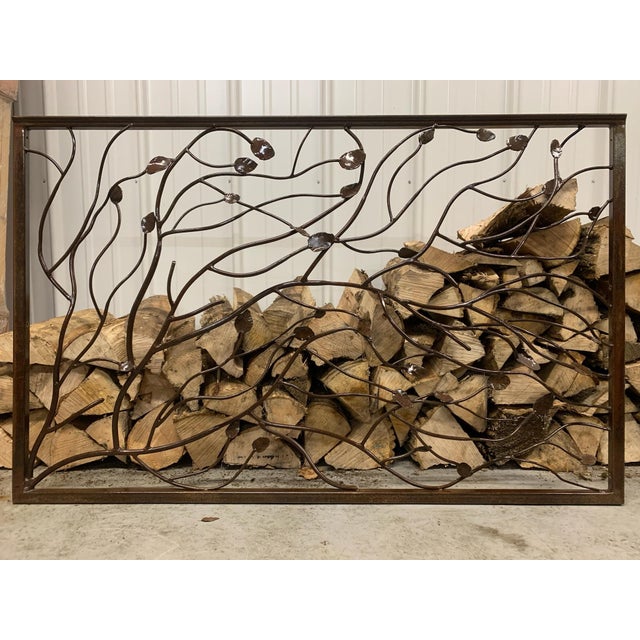 Metal Hand Welded Decorative Steel Railing With Leafy Design Made in Detroit, Mi, Usa For Sale - Image 7 of 18