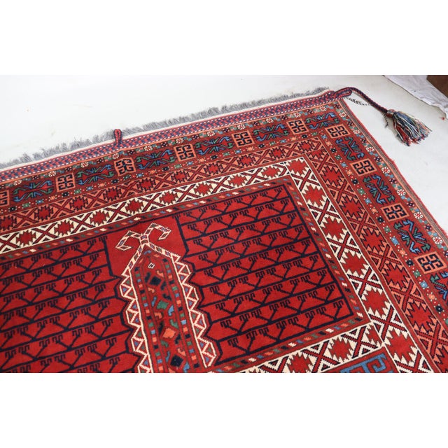 Vintage Afghan Turkmen Hand-Knotted Wool Rug, 1990s For Sale - Image 12 of 18