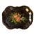 Mid 20th Century Small Black Floral Tole Tray For Sale