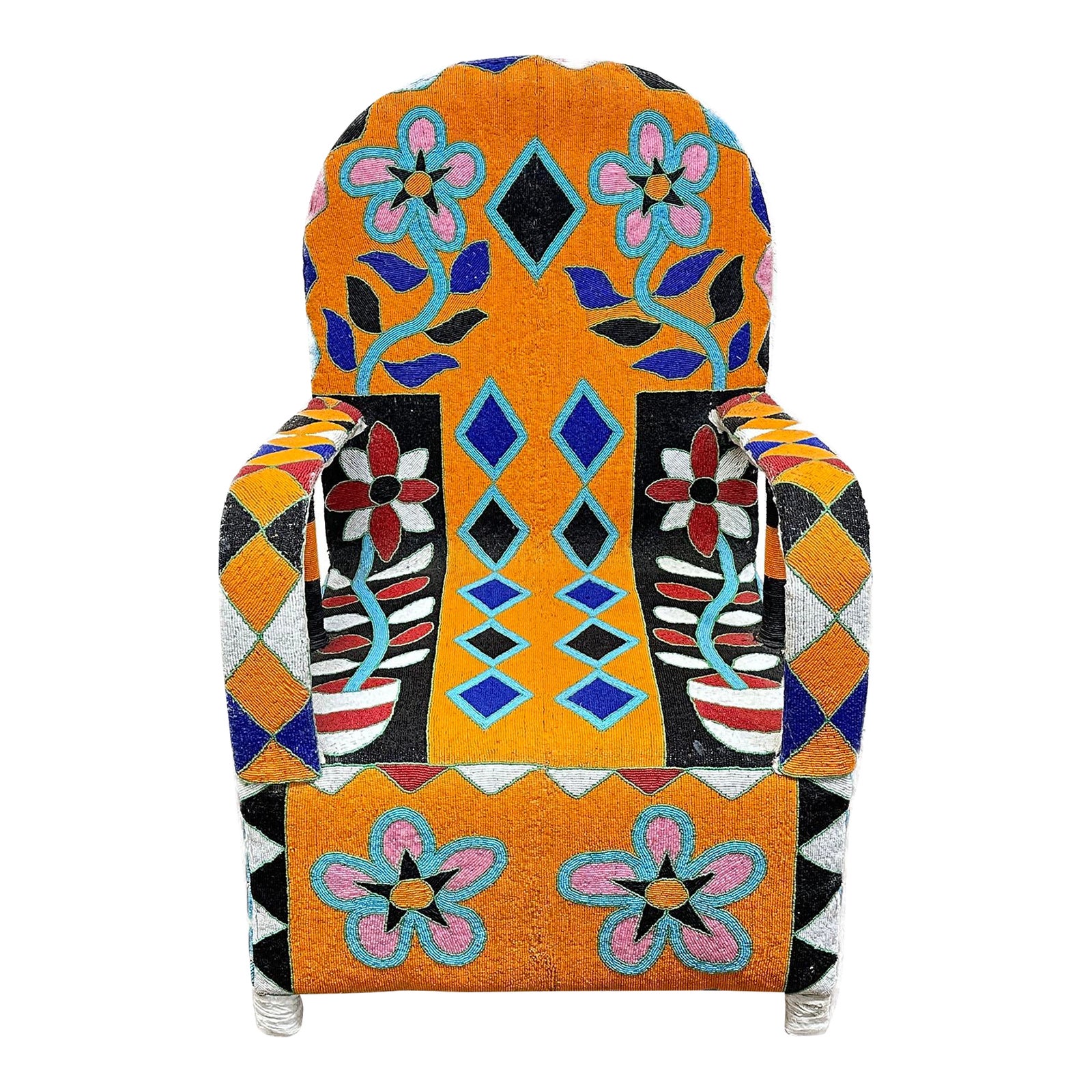 Orange African Yoruba Chair Chairish
