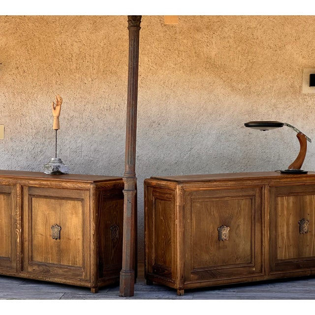 1920s Vintage Counters in Oak, 1920s, Set of 2 For Sale - Image 5 of 12