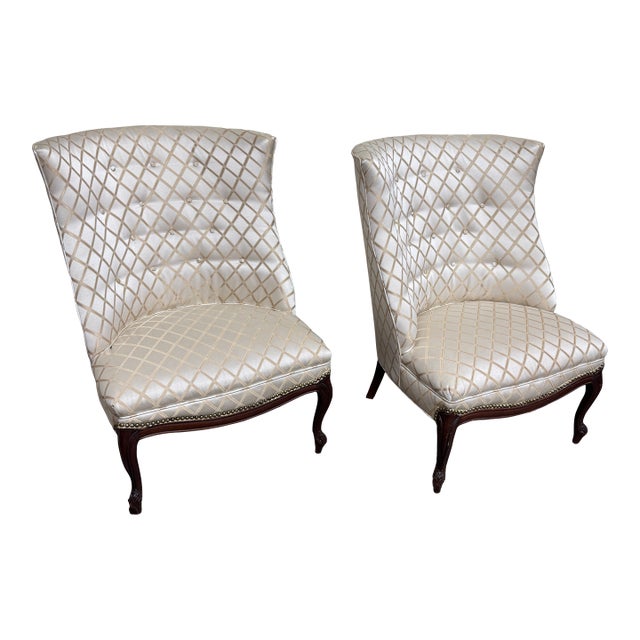 1950s Slipper Chairs - A Pair For Sale