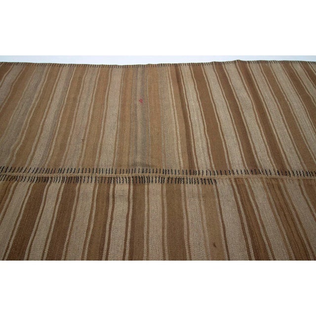 Turkish Vintage Turkish Natural Brown Kilim Rug - 5′9″ × 7′10″ For Sale - Image 3 of 7