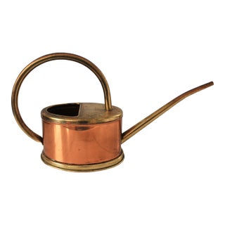 Vintage Copper & Brass Watering Can For Sale