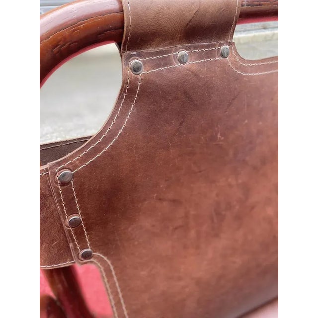 Set of Leather & Bamboo Chairs by Tito Agnoli, 1960s For Sale - Image 10 of 12