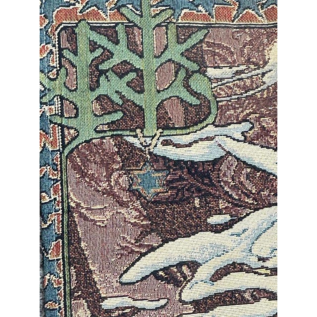 Textile French Aubusson Style Jacquard Tapestry Winter by Alphonse Mucha, 2000s For Sale - Image 7 of 18