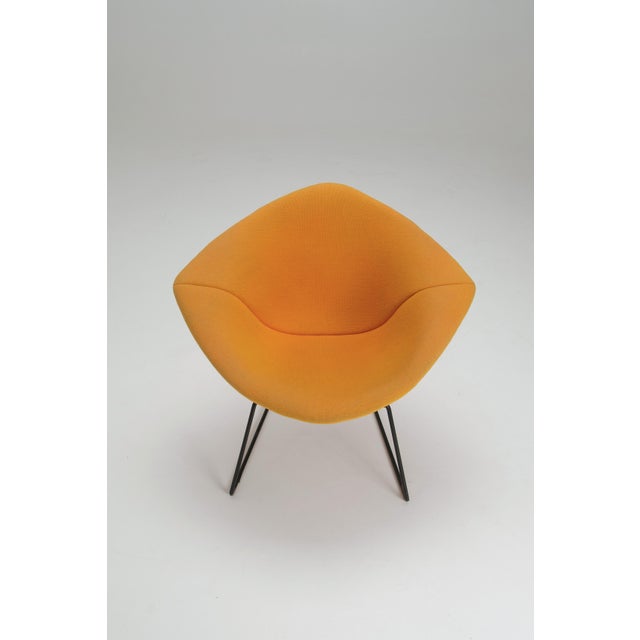 White Diamond Chair in Yellow Upholstery by Harry Bertoia for Knoll International, 1950s For Sale - Image 8 of 18
