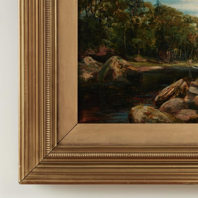 Antique Painting of a Landscape With River by Harry Phelan Gibb For Sale - Image 9 of 13