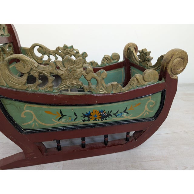Decorative Sleigh in Wood, 1970s For Sale - Image 12 of 17