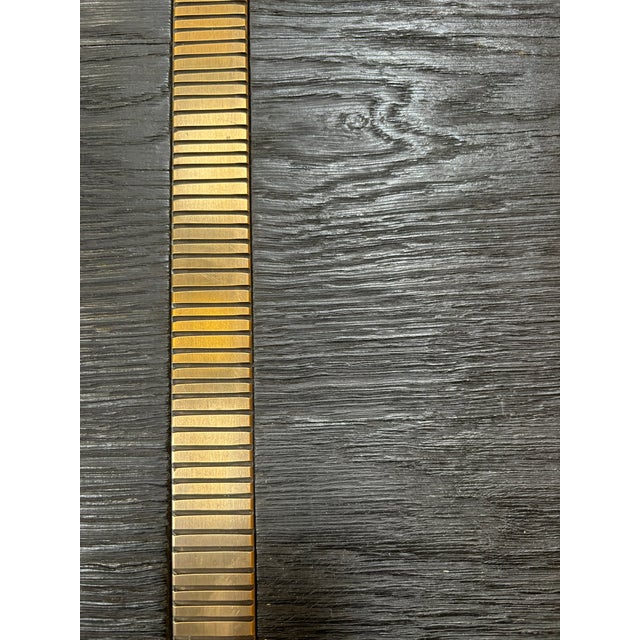 Textured Black Rufus Side Table With Scored Brass Legs From the Madeline Stuart Collection For Sale In Los Angeles - Image 6 of 6