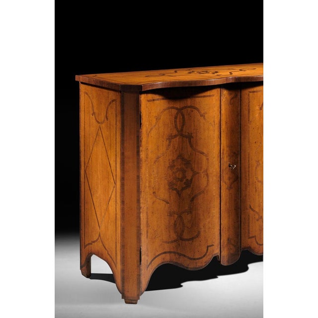 Italian Inlaid Cherry Wood Accent Cabinet For Sale - Image 4 of 4