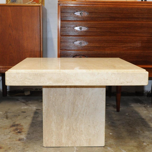 Travertine Side Table from Stone International, 1970s For Sale - Image 6 of 9
