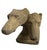 A compelling vintage cast stone sculpture featuring two overlapping sighthound heads (Greyhounds or Whippets), expertly...