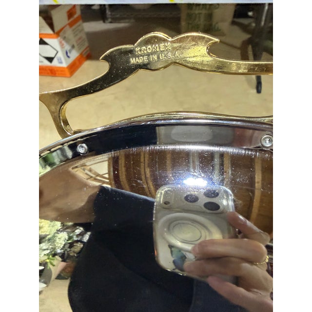 Mid-Century Modern Set of 3, 1960s Mid-Century Modern Kromex Trays For Sale - Image 3 of 8