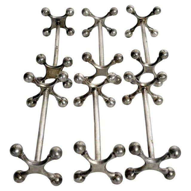 Vintage Metal Knife Rests, France, 1970, Set of 6 For Sale - Image 9 of 9