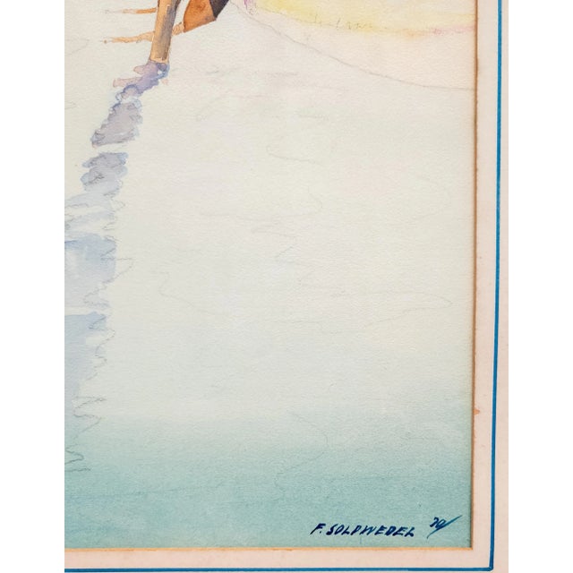 Early 20th Century American Watercolor of Man in Canoe by Frederick Soldwedel For Sale - Image 9 of 12